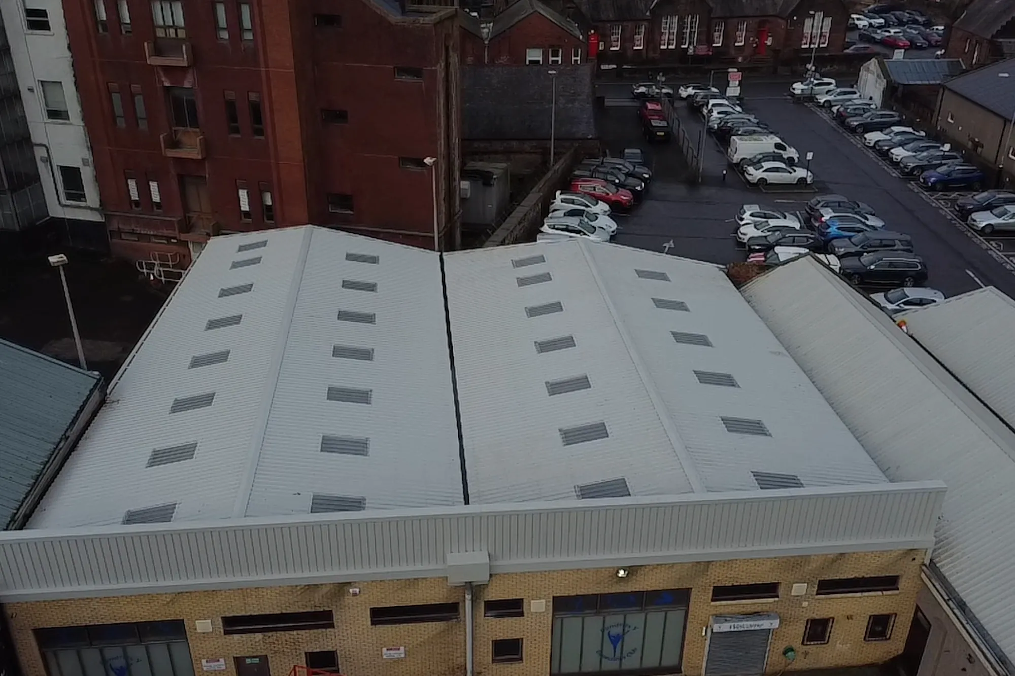 The refurbished roof of the Dumfries Gymnastics Club